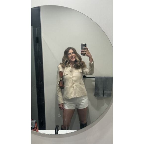 DEREK LAM 10 CROSBY Off-White Twill Wool Blend Jasper Utility Blazer Jacket sz 4 - Picture 13 of 13